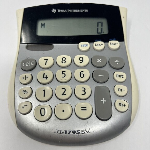 Texas Instruments TI-1795 SV Simple Desktop Calculator - Picture 1 of 12